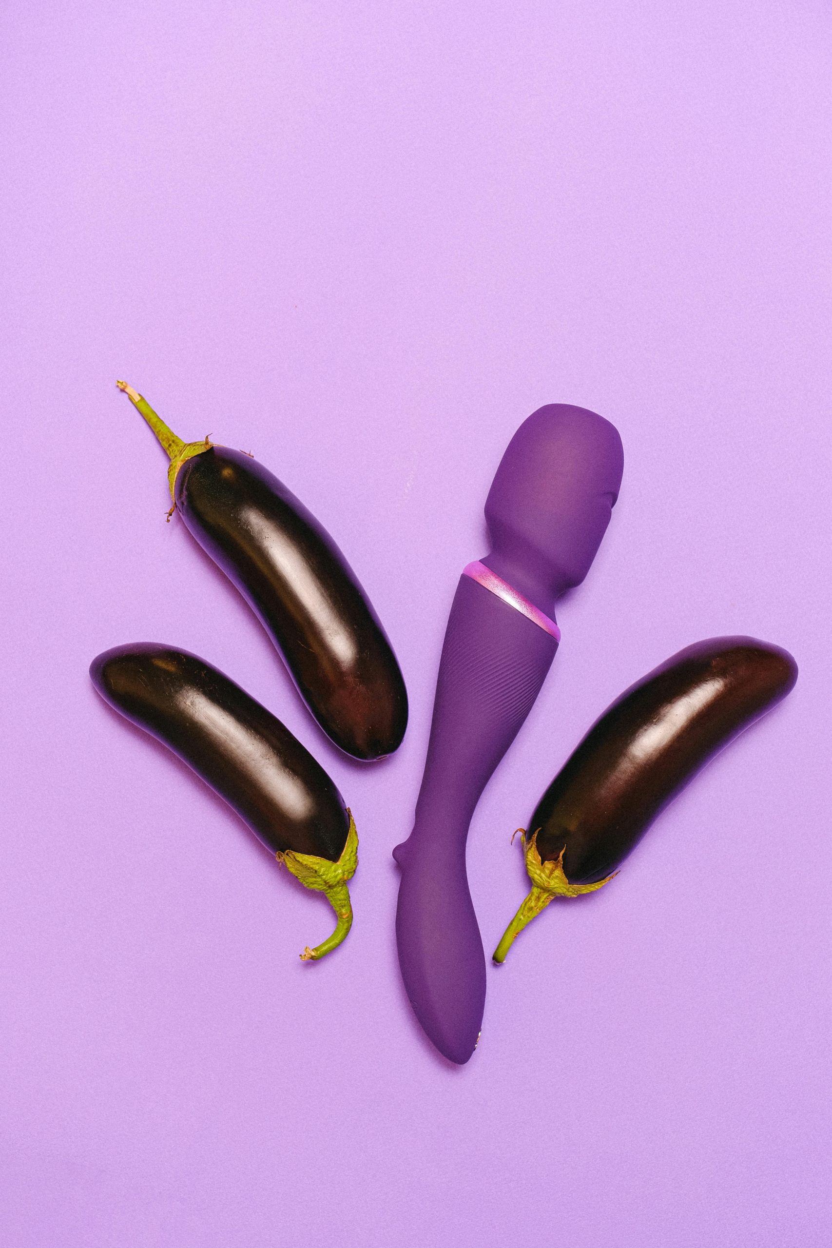 wand vibrator with eggplants