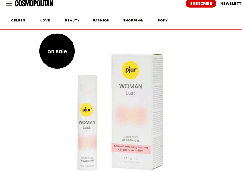 cosmopolitan UK pjur WOMAN Lust gel