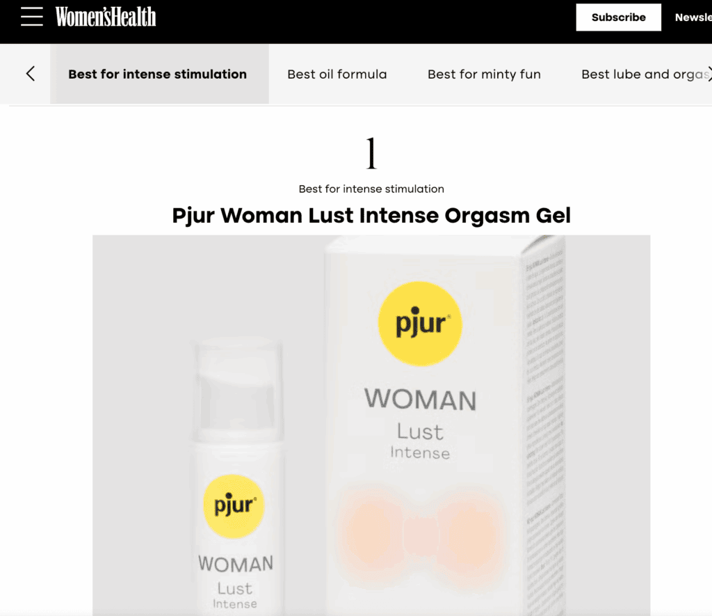 womens health pjur woman lust gel